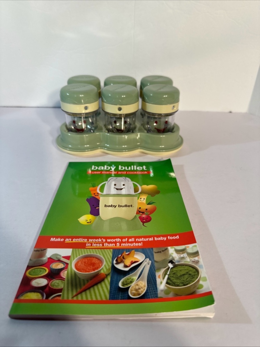 Baby Bullet Blender Part Replacement 6 Containers‎ With Date Dial Lids Tray Book
